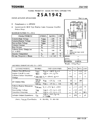 Toshiba 2sa1942  . Electronic Components Datasheets Active components Transistors Toshiba 2sa1942.pdf