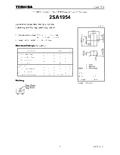 Toshiba 2sa1954  . Electronic Components Datasheets Active components Transistors Toshiba 2sa1954.pdf