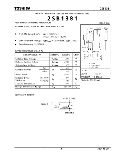 Toshiba 2sb1381  . Electronic Components Datasheets Active components Transistors Toshiba 2sb1381.pdf