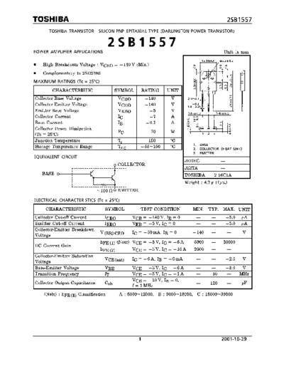 Toshiba 2sb1557  . Electronic Components Datasheets Active components Transistors Toshiba 2sb1557.pdf