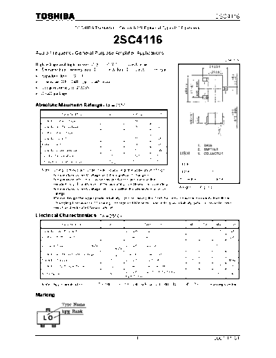 Toshiba 2sc4116  . Electronic Components Datasheets Active components Transistors Toshiba 2sc4116.pdf