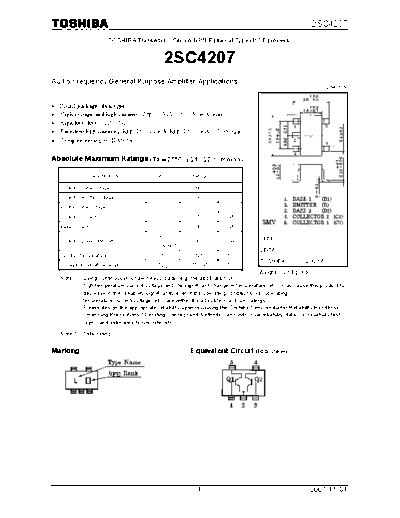 Toshiba 2sc4207  . Electronic Components Datasheets Active components Transistors Toshiba 2sc4207.pdf