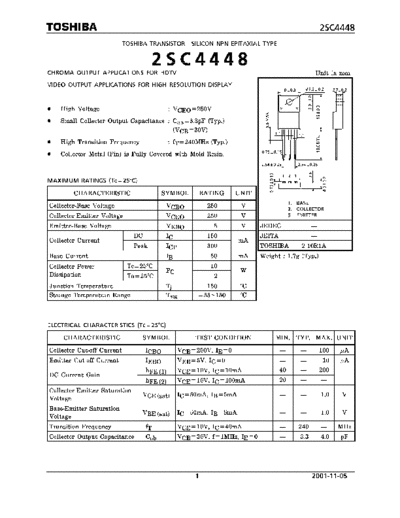 Toshiba 2sc4448  . Electronic Components Datasheets Active components Transistors Toshiba 2sc4448.pdf