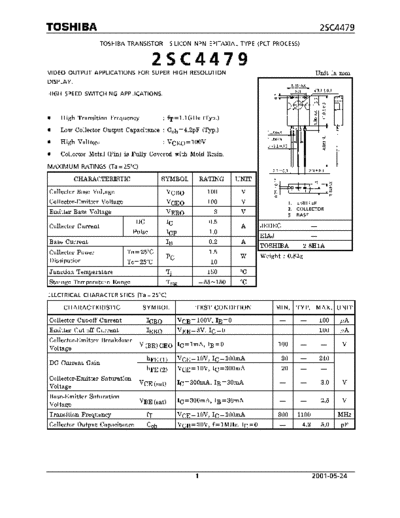 Toshiba 2sc4479  . Electronic Components Datasheets Active components Transistors Toshiba 2sc4479.pdf