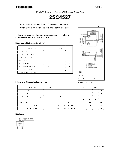 Toshiba 2sc4527  . Electronic Components Datasheets Active components Transistors Toshiba 2sc4527.pdf