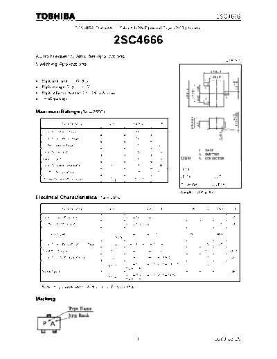 Toshiba 2sc4666  . Electronic Components Datasheets Active components Transistors Toshiba 2sc4666.pdf