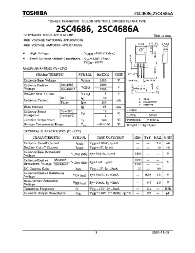Toshiba 2sc4686  . Electronic Components Datasheets Active components Transistors Toshiba 2sc4686.pdf