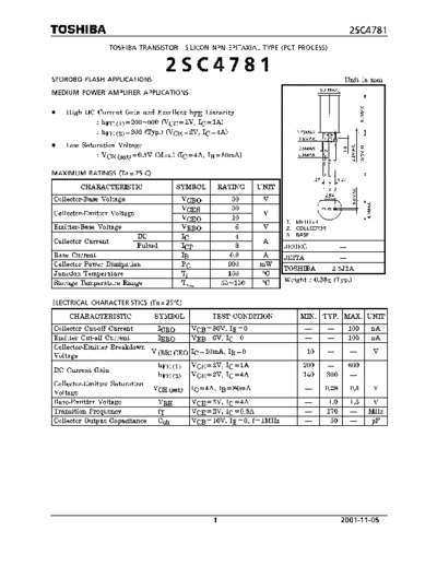 Toshiba 2sc4781  . Electronic Components Datasheets Active components Transistors Toshiba 2sc4781.pdf