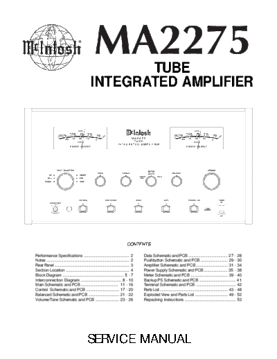 Mc INTOSH hfe mcintosh ma2275 service  . Rare and Ancient Equipment Mc INTOSH Audio MA2275 hfe_mcintosh_ma2275_service.pdf