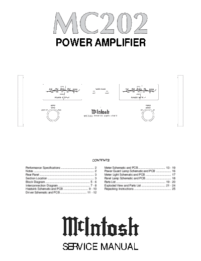 Mc INTOSH hfe mcintosh mc202 service  . Rare and Ancient Equipment Mc INTOSH Audio MC202 hfe_mcintosh_mc202_service.pdf