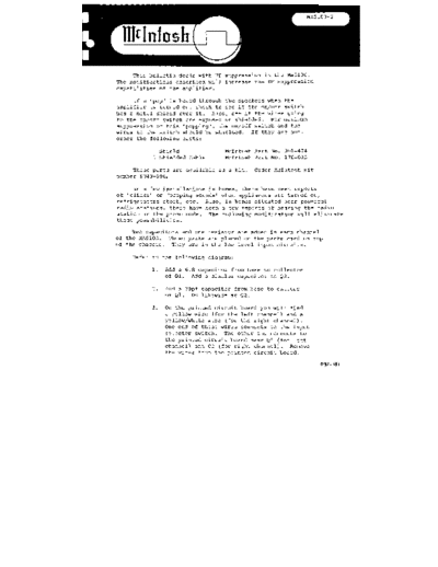 Mc INTOSH hfe mcintosh ma5100 service bulletin ma-5100-2  . Rare and Ancient Equipment Mc INTOSH Audio MA5100 hfe_mcintosh_ma5100_service_bulletin_ma-5100-2.pdf