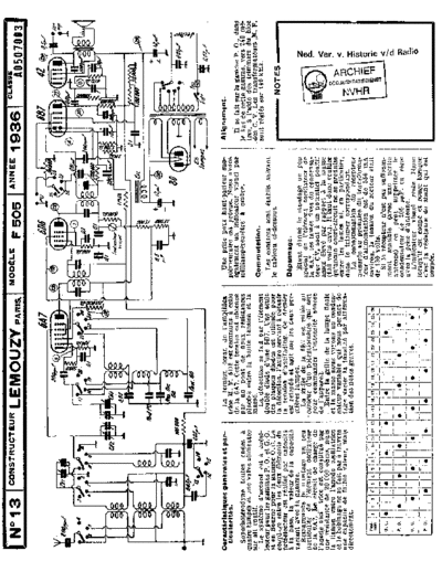 LEMOUZY Lemouzy F505  . Rare and Ancient Equipment LEMOUZY Audio F505 Lemouzy_F505.pdf