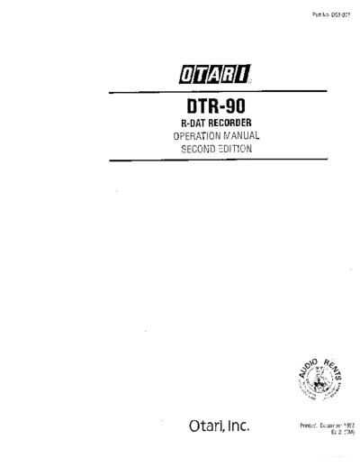 OTARI hfe   dtr-90 en  . Rare and Ancient Equipment OTARI Audio DTR-90 hfe_otari_dtr-90_en.pdf