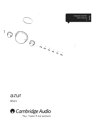 CAMBRIDGE hfe cambridge audio azur 651a en  . Rare and Ancient Equipment CAMBRIDGE Audio Azur 651A hfe_cambridge_audio_azur_651a_en.pdf