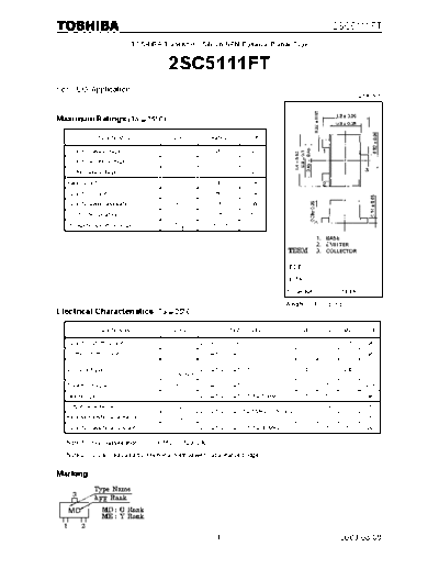 Toshiba 2sc5111ft  . Electronic Components Datasheets Active components Transistors Toshiba 2sc5111ft.pdf