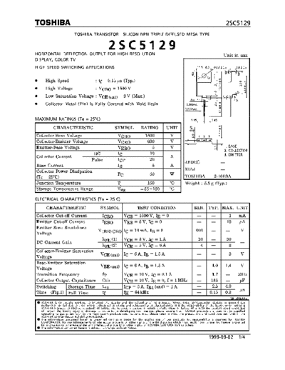 Toshiba 2sc5129  . Electronic Components Datasheets Active components Transistors Toshiba 2sc5129.pdf