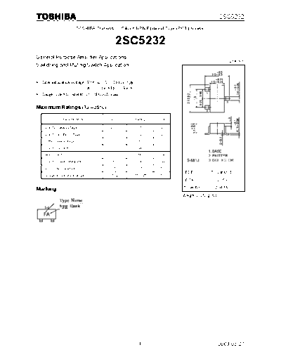 Toshiba 2sc5232  . Electronic Components Datasheets Active components Transistors Toshiba 2sc5232.pdf