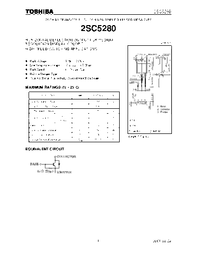 Toshiba 2sc5280  . Electronic Components Datasheets Active components Transistors Toshiba 2sc5280.pdf