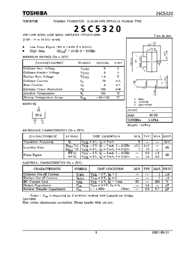 Toshiba 2sc5320  . Electronic Components Datasheets Active components Transistors Toshiba 2sc5320.pdf