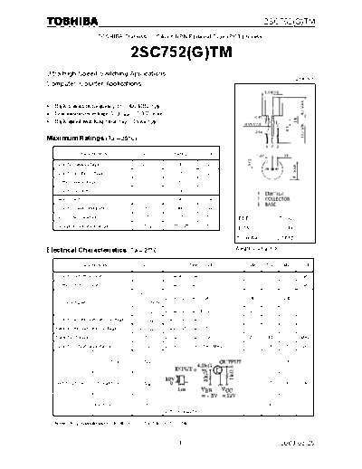 Toshiba 2sc752tm  . Electronic Components Datasheets Active components Transistors Toshiba 2sc752tm.pdf