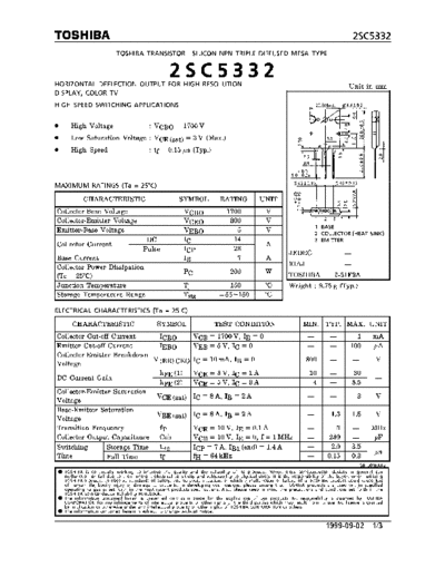 Toshiba 2sc5332  . Electronic Components Datasheets Active components Transistors Toshiba 2sc5332.pdf