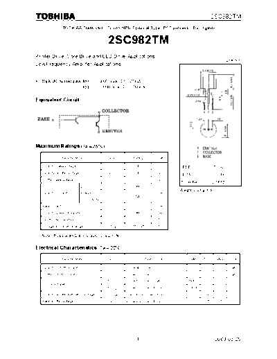 Toshiba 2sc982tm  . Electronic Components Datasheets Active components Transistors Toshiba 2sc982tm.pdf