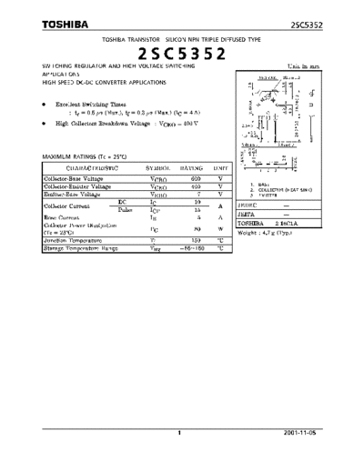Toshiba 2sc5352  . Electronic Components Datasheets Active components Transistors Toshiba 2sc5352.pdf