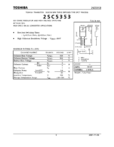 Toshiba 2sc5353  . Electronic Components Datasheets Active components Transistors Toshiba 2sc5353.pdf