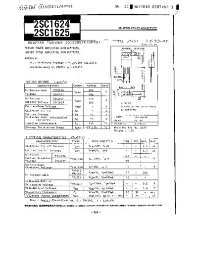 Toshiba 2sc1624 2sc1625  . Electronic Components Datasheets Active components Transistors Toshiba 2sc1624_2sc1625.pdf