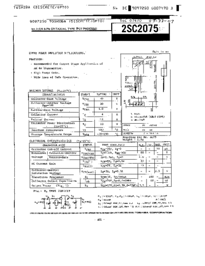 Toshiba 2sc2075  . Electronic Components Datasheets Active components Transistors Toshiba 2sc2075.pdf