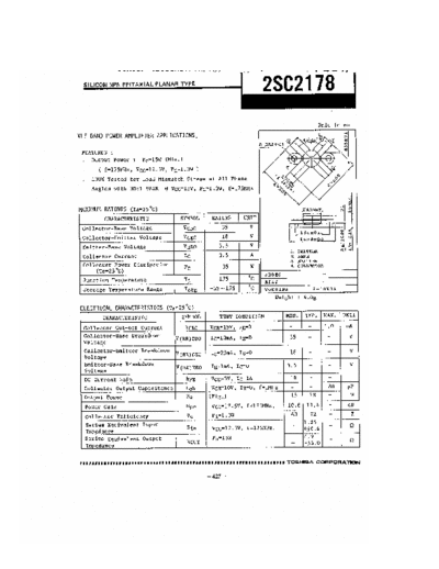 Toshiba 2sc2178  . Electronic Components Datasheets Active components Transistors Toshiba 2sc2178.pdf