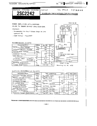 . Electronic Components Datasheets 2sc2242  . Electronic Components Datasheets Active components Transistors Toshiba 2sc2242.pdf