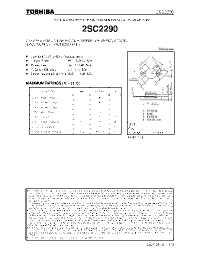 Toshiba 2sc2290  . Electronic Components Datasheets Active components Transistors Toshiba 2sc2290.pdf