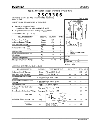 Toshiba 2sc3306  . Electronic Components Datasheets Active components Transistors Toshiba 2sc3306.pdf