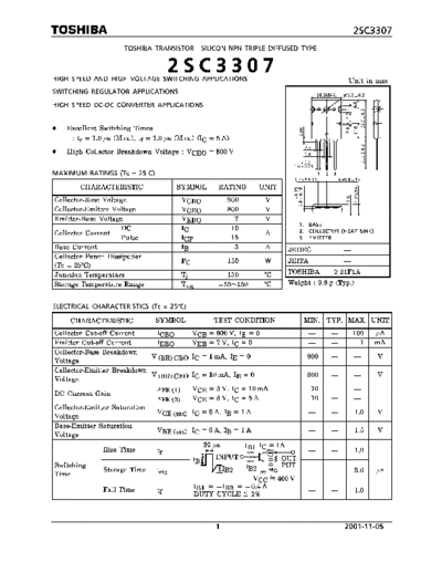 Toshiba 2sc3307  . Electronic Components Datasheets Active components Transistors Toshiba 2sc3307.pdf