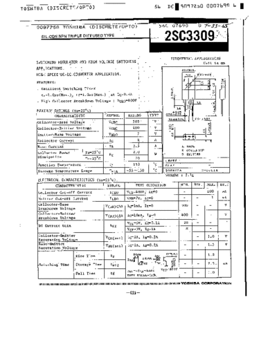 Toshiba 2sc3309  . Electronic Components Datasheets Active components Transistors Toshiba 2sc3309.pdf