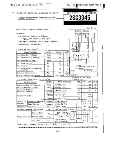Toshiba 2sc3345  . Electronic Components Datasheets Active components Transistors Toshiba 2sc3345.pdf