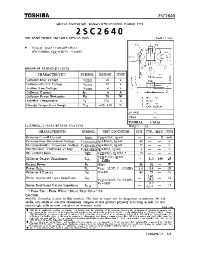 Toshiba 2sc2640  . Electronic Components Datasheets Active components Transistors Toshiba 2sc2640.pdf