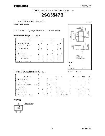 Toshiba 2sc3547b  . Electronic Components Datasheets Active components Transistors Toshiba 2sc3547b.pdf