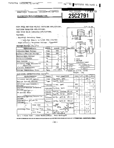 Toshiba 2sc2791  . Electronic Components Datasheets Active components Transistors Toshiba 2sc2791.pdf