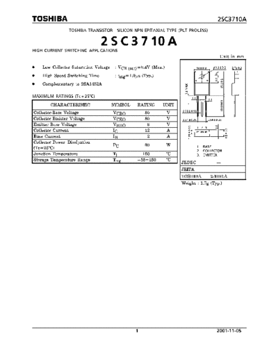 Toshiba 2sc3710a  . Electronic Components Datasheets Active components Transistors Toshiba 2sc3710a.pdf