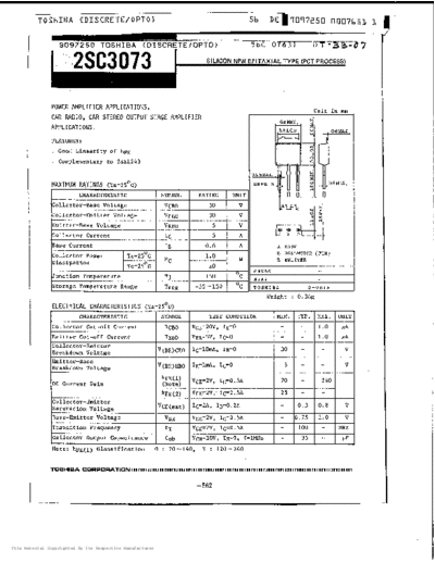 Toshiba 2sc3073  . Electronic Components Datasheets Active components Transistors Toshiba 2sc3073.pdf
