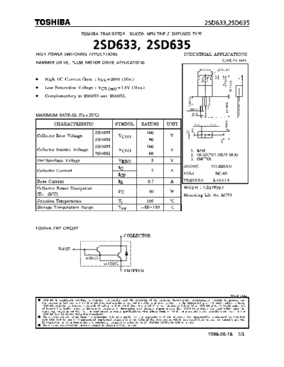 Toshiba 2sd633 2sd635  . Electronic Components Datasheets Active components Transistors Toshiba 2sd633_2sd635.pdf