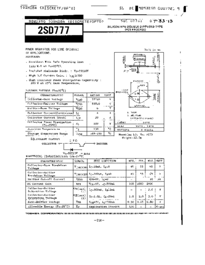 Toshiba 2sd777  . Electronic Components Datasheets Active components Transistors Toshiba 2sd777.pdf