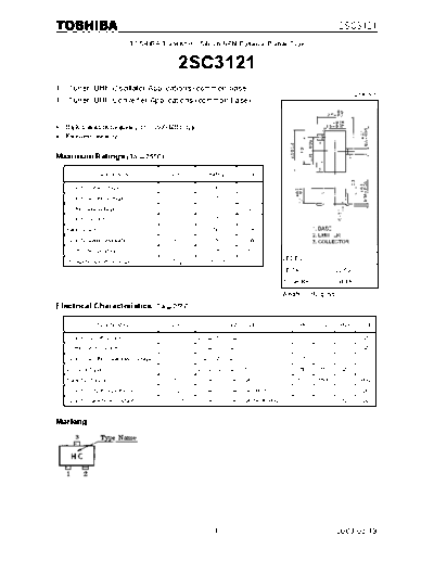 Toshiba 2sc3121  . Electronic Components Datasheets Active components Transistors Toshiba 2sc3121.pdf