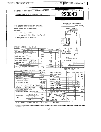 Toshiba 2sd843  . Electronic Components Datasheets Active components Transistors Toshiba 2sd843.pdf