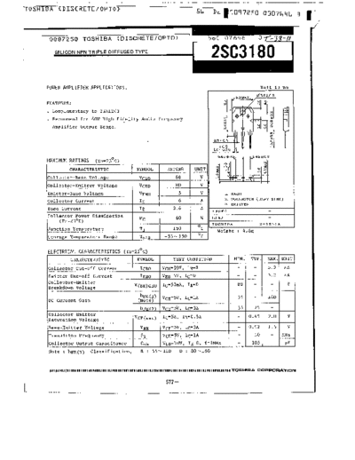 Toshiba 2sc3180  . Electronic Components Datasheets Active components Transistors Toshiba 2sc3180.pdf