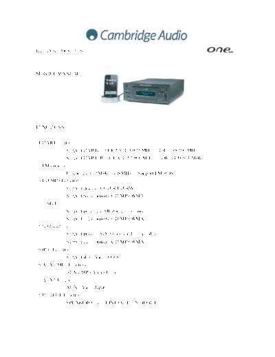 CAMBRIDGE hfe cambridge audio one service en  . Rare and Ancient Equipment CAMBRIDGE Audio Audio One hfe_cambridge_audio_one_service_en.pdf