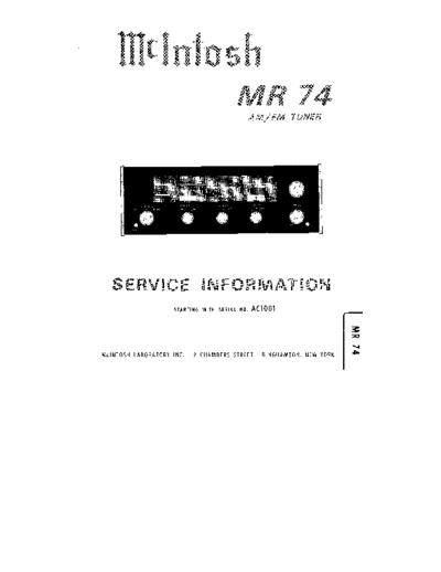 Mc INTOSH hfe mcintosh mr74 service  . Rare and Ancient Equipment Mc INTOSH Audio MR74 hfe_mcintosh_mr74_service.pdf
