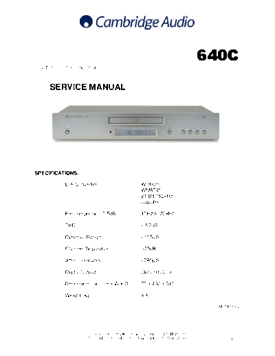 CAMBRIDGE hfe cambridge audio azur 640c service  . Rare and Ancient Equipment CAMBRIDGE Audio Azur 640C hfe_cambridge_audio_azur_640c_service.pdf